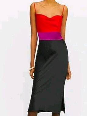EXPRESS COLORBLOCK MIDI SLIP DRESS
